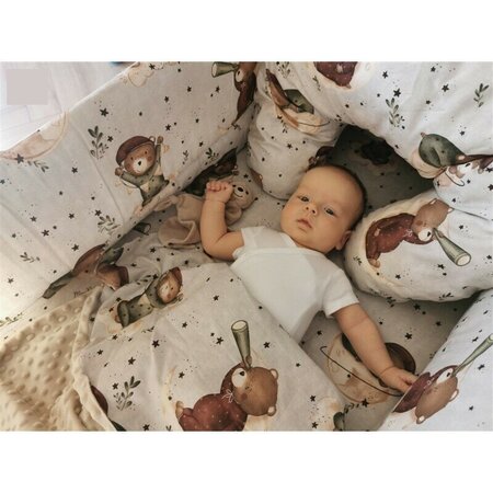 Cearceaf cu elastic pentru landou, carucior si cosulet, Teddy Bear On Moon, 80x35 cm, MimiNu 634159