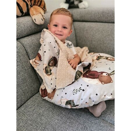 Cearceaf cu elastic pentru landou, carucior si cosulet, Teddy Bear On Moon, 80x35 cm, MimiNu 634158