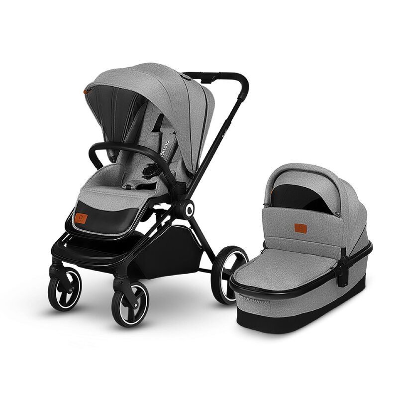 Carucior 2 in 1 Reversibil Mika, de la nastere pana la 22 kg, Grey Stone, Lionelo