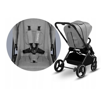 Carucior 2 in 1 Reversibil Mika, de la nastere pana la 22 kg, Grey Stone, Lionelo 634170