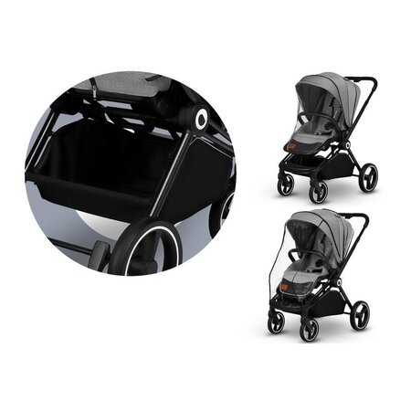 Carucior 2 in 1 Reversibil Mika, de la nastere pana la 22 kg, Grey Stone, Lionelo 634166
