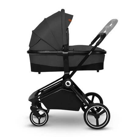 Carucior 2 in 1 Reversibil Mika, de la nastere pana la 22 kg, Grey Graphite, Lionelo 634239