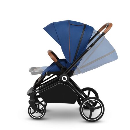 Carucior 2 in 1 Reversibil Mika, de la nastere pana la 22 kg, Blue Navy, Lionelo 634215