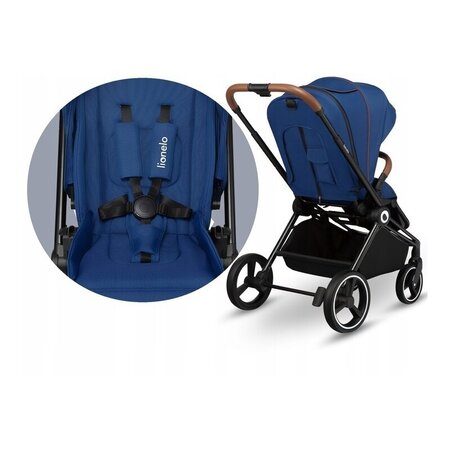 Carucior 2 in 1 Reversibil Mika, de la nastere pana la 22 kg, Blue Navy, Lionelo 634207