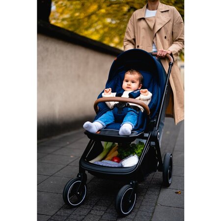 Carucior 2 in 1 Reversibil Mika, de la nastere pana la 22 kg, Blue Navy, Lionelo 634209