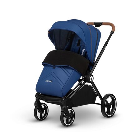 Carucior 2 in 1 Reversibil Mika, de la nastere pana la 22 kg, Blue Navy, Lionelo 634213