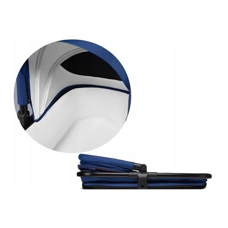 Carucior 2 in 1 Reversibil Mika, de la nastere pana la 22 kg, Blue Navy, Lionelo 634205