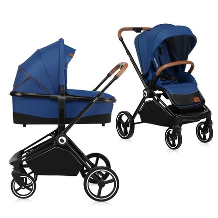 Carucior 2 in 1 Reversibil Mika, de la nastere pana la 22 kg, Blue Navy, Lionelo 634227
