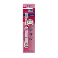 Periuta de dinti pentru copii Hippo, 3-6 ani, Roz, 1 buc, Chicco