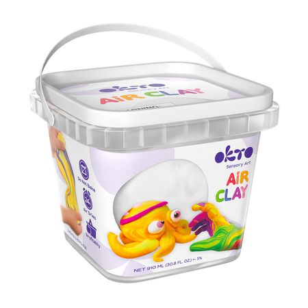 Set de creatie Air Clay, White, + 3 ani, 200 g, OktoClay 634287
