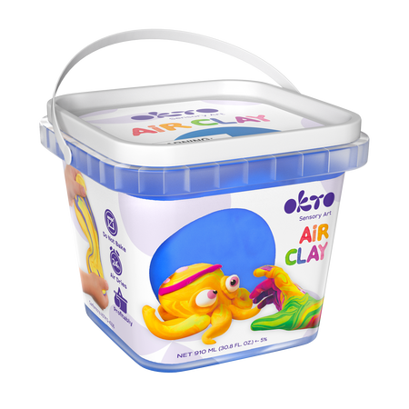 Set de creatie Air Clay, Blue, + 3 ani, 200 g, OktoClay 634294