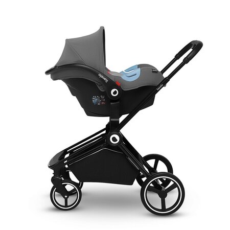 Carucior 3 in 1 Reversibil Mika, de la nastere pana la 22 kg, Grey Stone, Lionelo 634378
