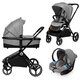 Carucior 3 in 1 Reversibil Mika, de la nastere pana la 22 kg, Grey Stone, Lionelo 634369
