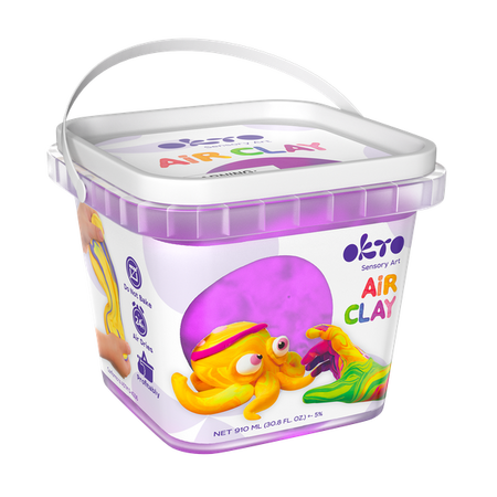 Set de creatie Air Clay Purple, + 3 ani, 200 g, OktoClay 634330