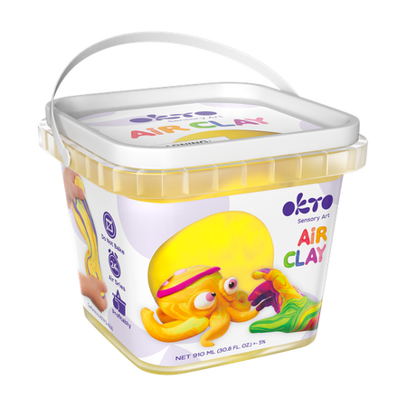 Set de creatie Air Clay Yellow, + 3 ani, 200 g, OktoClay 634338