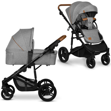 Carucior 2 in 1 Reversibil Mari, de la nastere pana la 22 kg, Grey Stone, Lionelo
