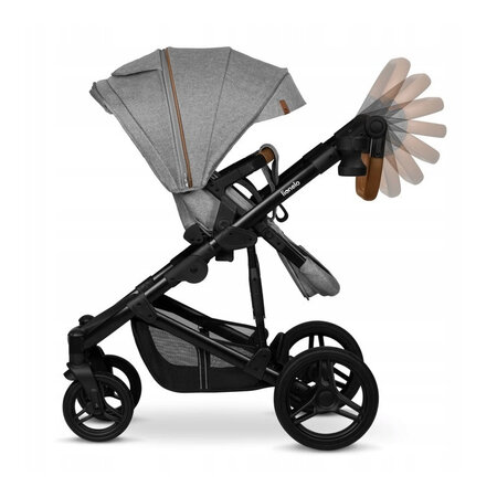 Carucior 2 in 1 Reversibil Mari, de la nastere pana la 22 kg, Grey Stone, Lionelo 634424