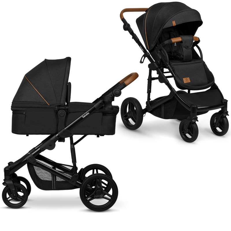 Carucior 2 in 1 Reversibil Mari, de la nastere pana la 22 kg, Black, Lionelo