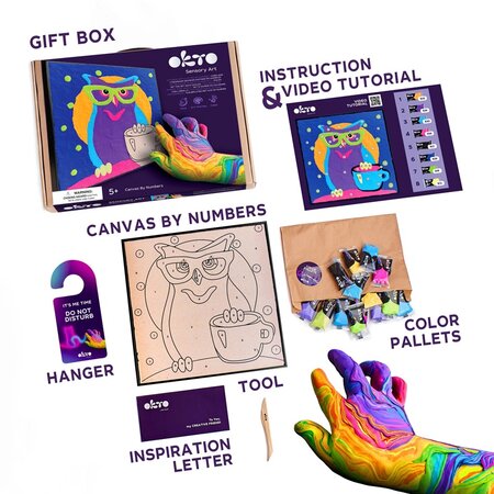 Set de colorat cu lut Owl, 30 x 30 cm, + 5 ani, OktoClay 634521
