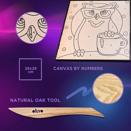 Set de colorat cu lut Owl, 30 x 30 cm, + 5 ani, OktoClay 634522