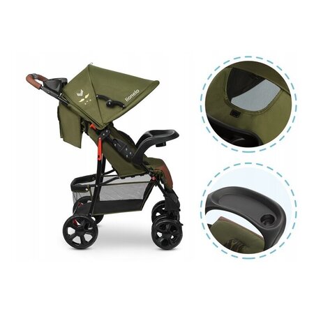 Carucior sport Emma Plus, de la nastere pana la 15 kg, Forest Green, Lionelo 634540