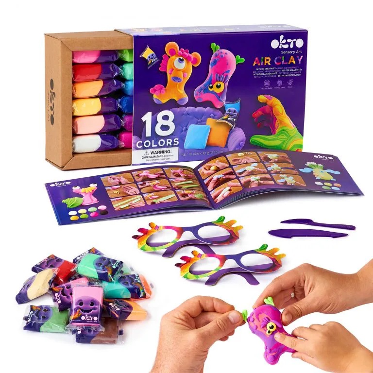 Set de creatie Air Clay, 18 culori, + 3 ani, OktoClay