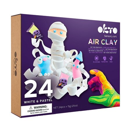 Set de creatie Air Clay, 24 culori, + 3 ani, OktoClay 634613