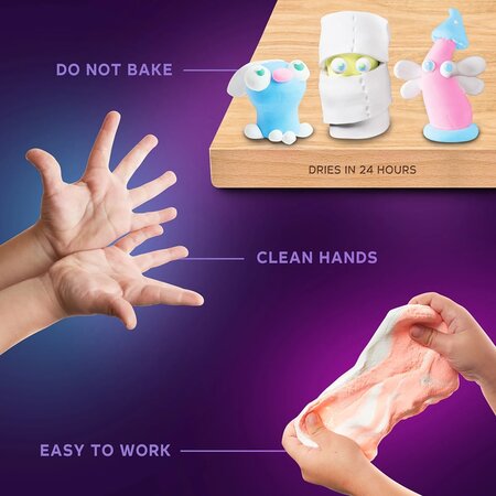 Set de creatie Air Clay, 24 culori, + 3 ani, OktoClay 634612