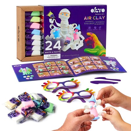 OKTO SET DE CREATIE AIR CLAY, 24 CULORI OK20024
