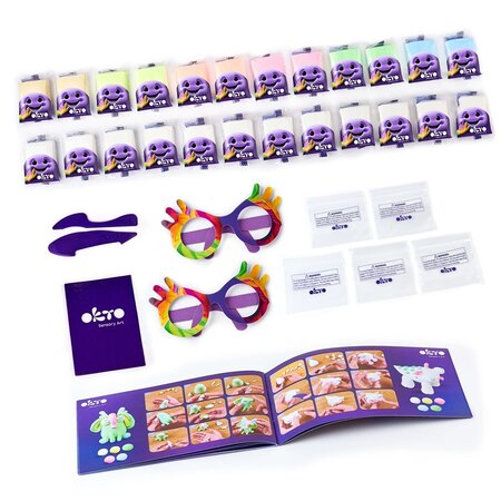 Set de creatie Air Clay, 24 culori, + 3 ani, OktoClay 634615