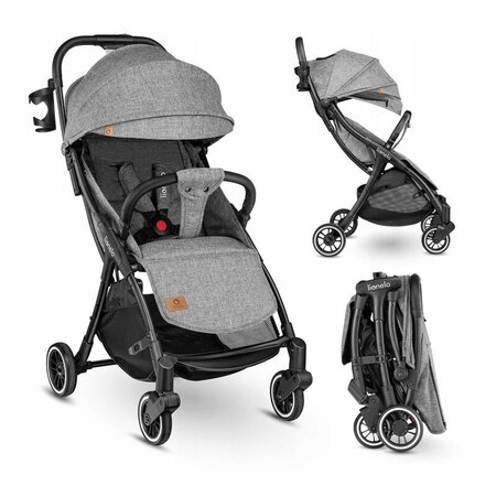 Carucior sport cu pliere compacta Julie One, de la nastere pana la 22 kg, Stone Grey, Lionelo 634651