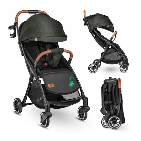 Carucior sport cu pliere compacta Julie One, de la nastere pana la 22 kg, Tropical Green, Lionelo 634676