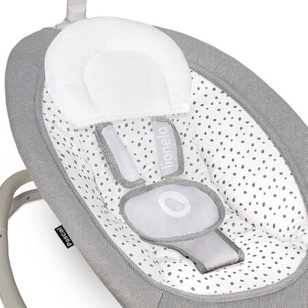 Fotoliu Balansoar pliabil cu vibratii si 12 melodii linistitoare Pascal Scandi, Grey Dove, 0 luni+, Lionelo 634801