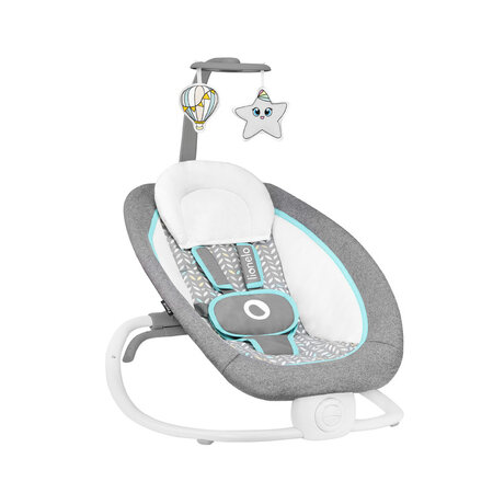 Fotoliu Balansoar pliabil cu vibratii si 12 melodii linistitoare Pascal Scandi, Grey, 0 luni+, Lionelo 634809
