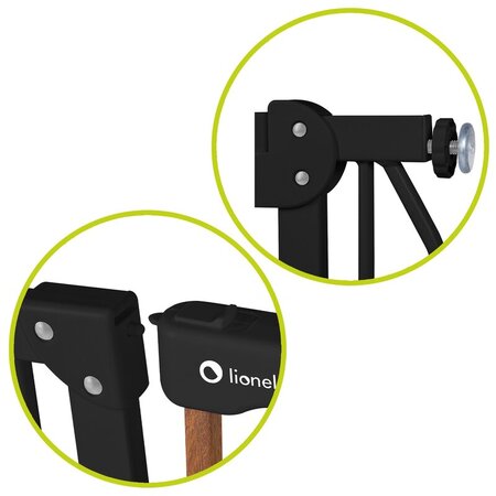 Poarta de siguranta cu prindere prin presiune Truus slim, 75 - 85 cm, Carbon, Lionelo 634843