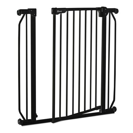 Poarta de siguranta cu prindere prin presiune Truus slim, 75 - 85 cm, Black Onyx, Lionelo 634900