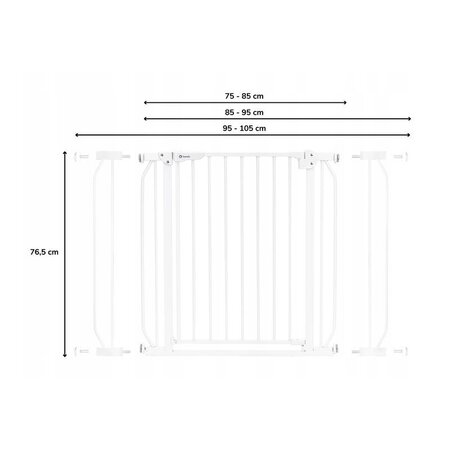 Poarta de siguranta cu prindere prin presiune Truus slim, 75 - 85 cm, Black Onyx, Lionelo 634898