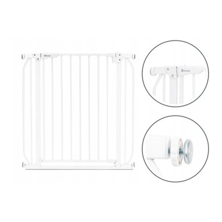 Poarta de siguranta cu prindere prin presiune Truus slim, 75 - 85 cm, White, Lionelo 634879