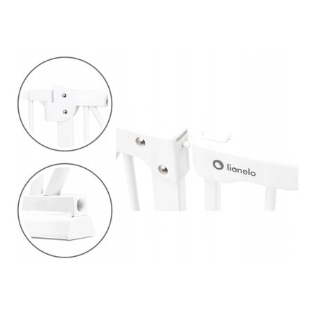 Poarta de siguranta cu prindere prin presiune Truus slim, 75 - 85 cm, White, Lionelo 634880