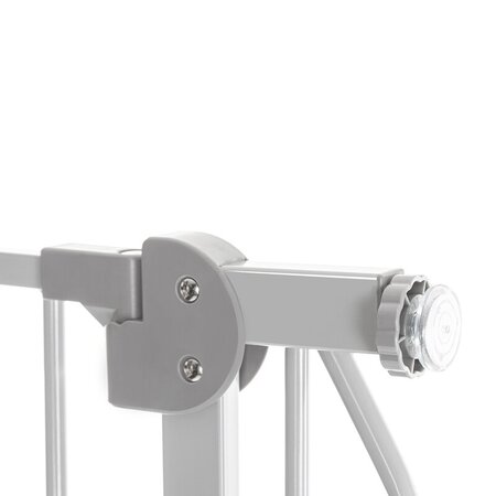 Poarta de siguranta cu prindere prin presiune + 2 extensii Truus slim, 75 - 85 cm + 2 x 10 cm, Grey, Lionelo 634867
