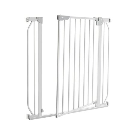 Poarta de siguranta cu prindere prin presiune + 2 extensii Truus slim, 75 - 85 cm + 2 x 10 cm, Grey, Lionelo 634864