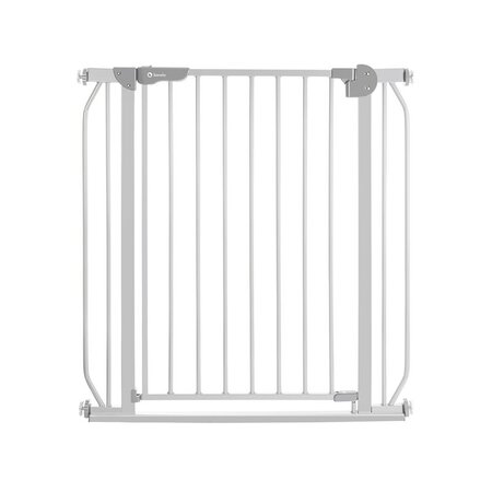 Poarta de siguranta cu prindere prin presiune + 2 extensii Truus slim, 75 - 85 cm + 2 x 10 cm, Grey, Lionelo 634871