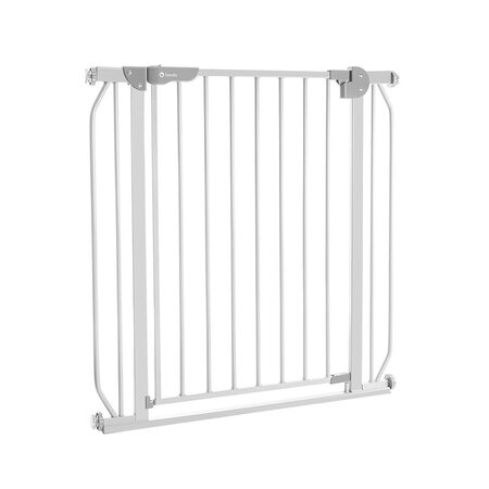 Poarta de siguranta cu prindere prin presiune + 2 extensii Truus slim, 75 - 85 cm + 2 x 10 cm, Grey, Lionelo 634863