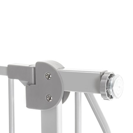 Poarta de siguranta cu prindere prin suruburi Truus Slim LED, 75 - 85 cm, Gri, Lionelo 634915