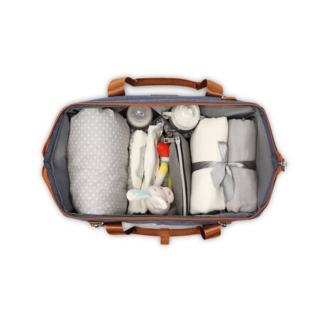 Geanta pentru mamici cu multiple compartimente Ida, Albastru, Lionelo 635134