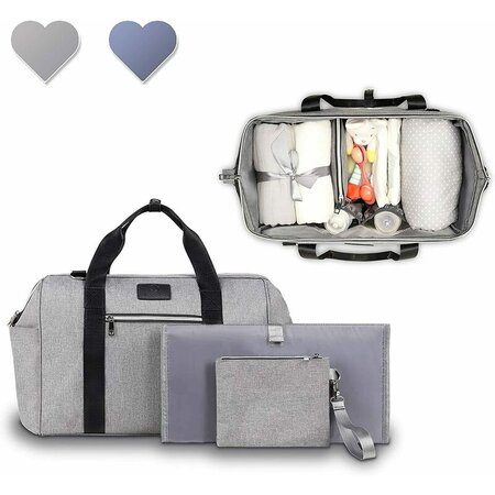 Geanta pentru mamici cu multiple compartimente Ida, Grey, Lionelo 635192