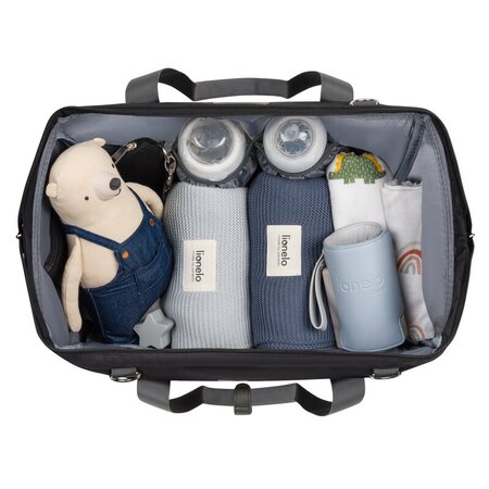 Geanta pentru mamici cu multiple compartimente Ida, Black, Lionelo 635168