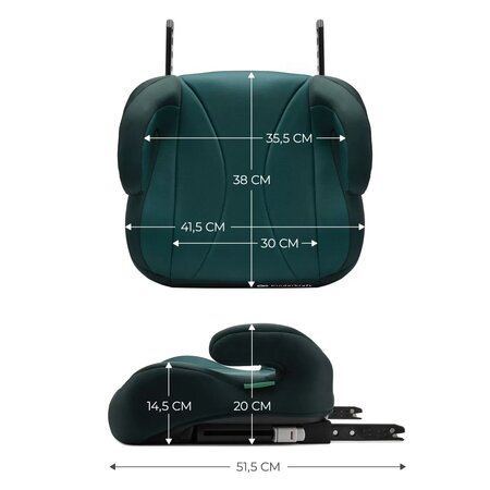 Inaltator auto I-Size Boost, 135-150 cm, Green, Kinderkraft 635274