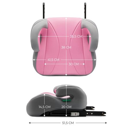 Inaltator auto I-Size Boost, 135-150 cm, Rose Pink, Kinderkraft 635329
