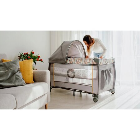 Patut pliabil cu doua nivele Sven Plus, 120 x 60 cm, Grey Concrete, Lionelo 635499
